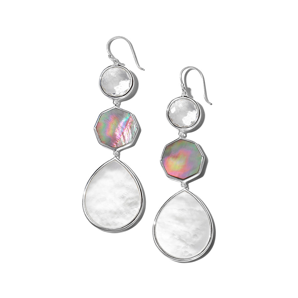 Rainbow Shell Sterling Silver Crazy 8's Earrings - Product View | IPPOLITA