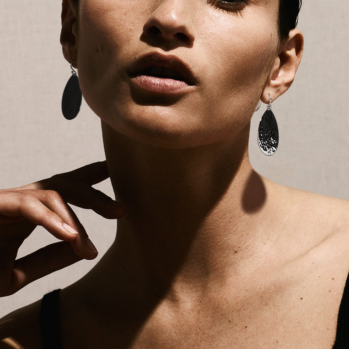 Crinkle Medium Teardrop Earrings