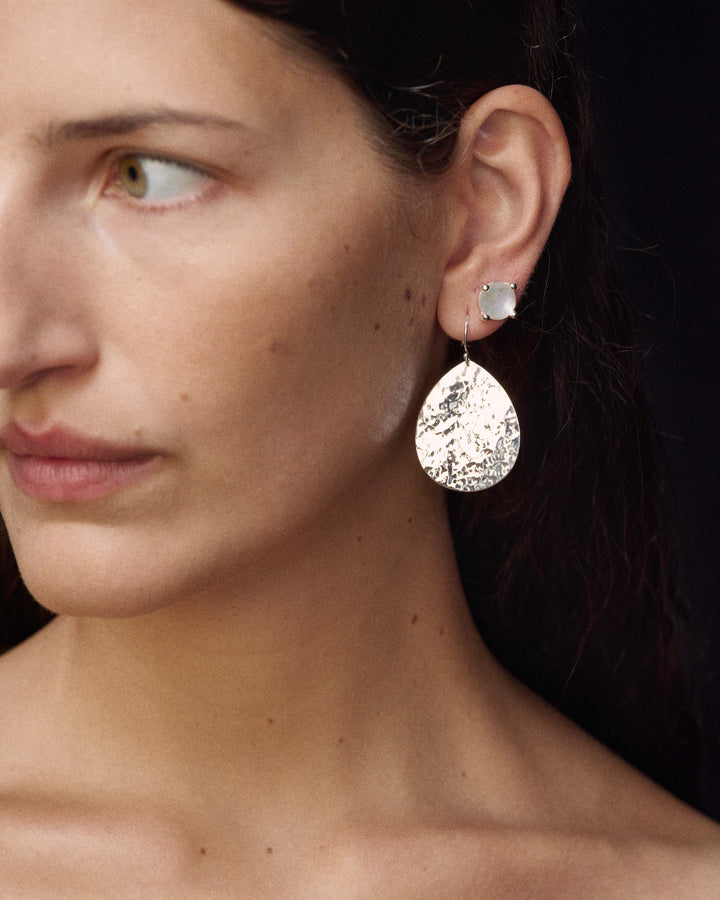 Crinkle Medium Teardrop Earrings