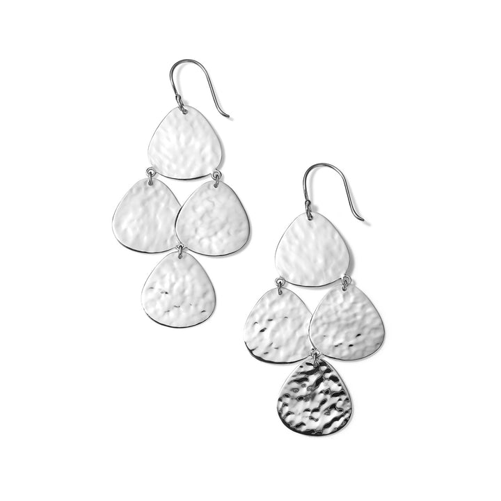 Sterling Silver Small Crinkle Cascade Earrings - Product View | IPPOLITA