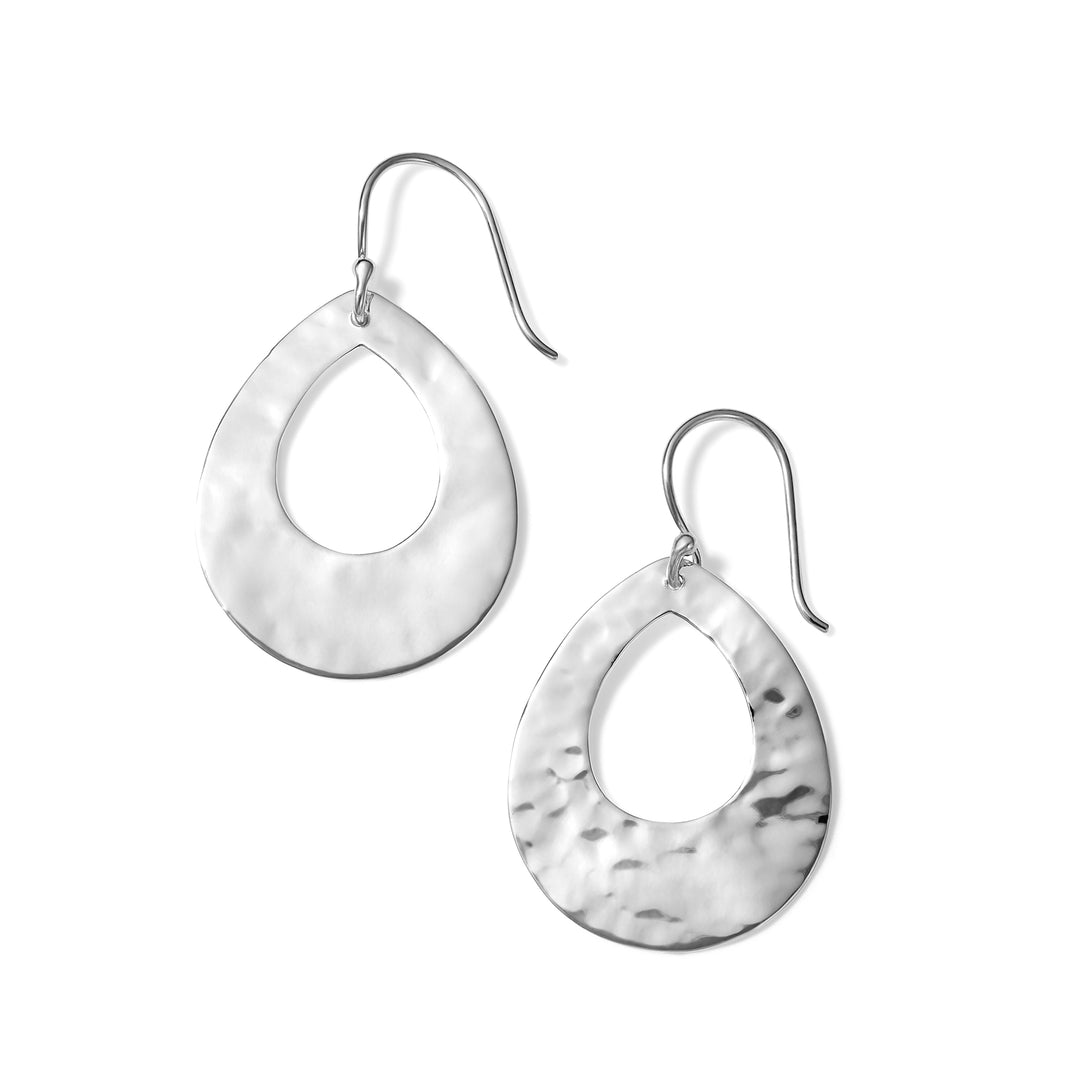 Crinkle Small Open Teardrop Earrings