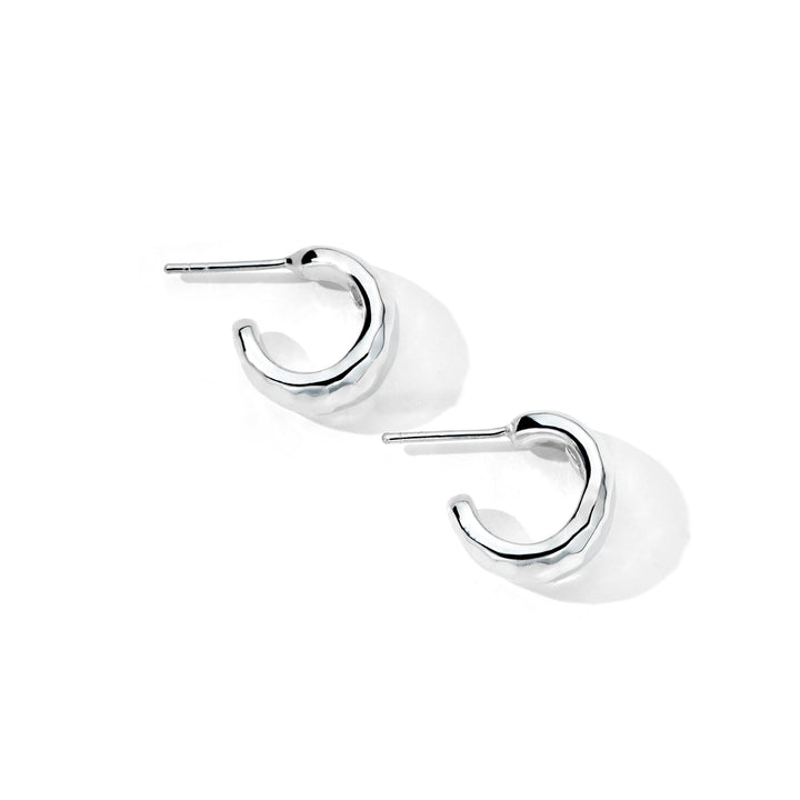 Huggie Hammered Hoop Earrings with Tapered Ends – IPPOLITA
