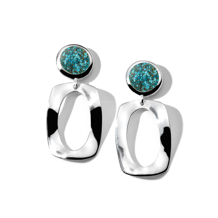 Small Dot and Frame Post Earrings