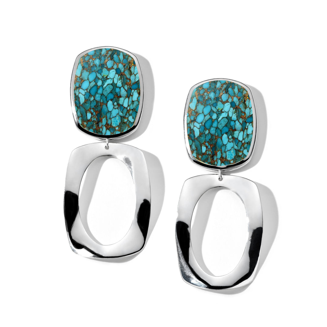 Long Oval and Large Frame Post Earrings