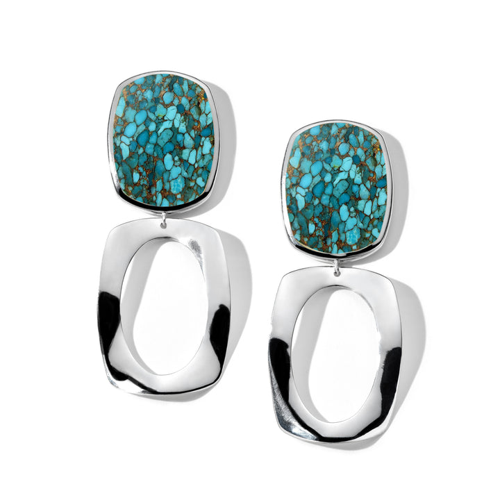 Long Oval and Large Frame Post Earrings
