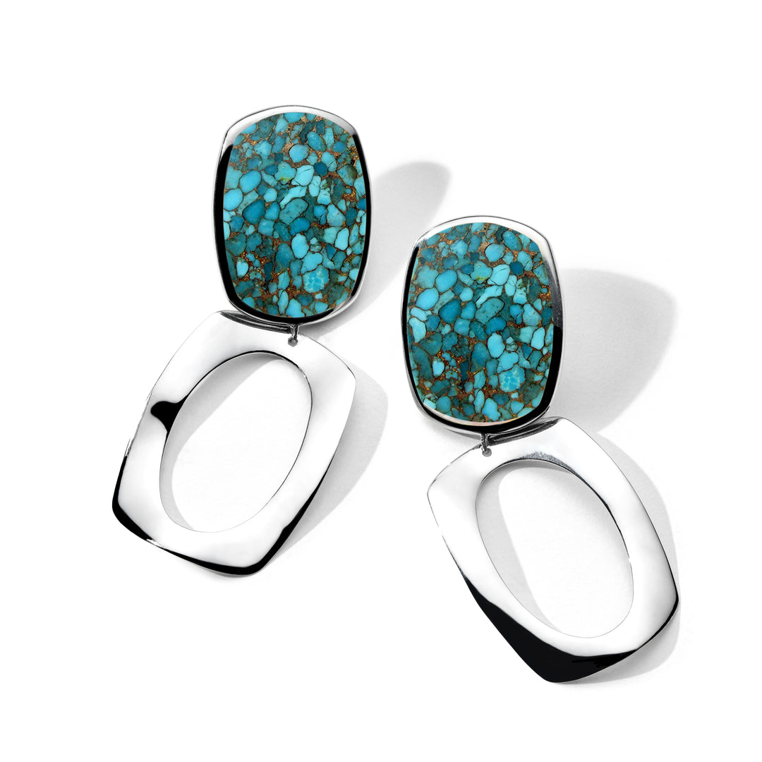 Long Oval and Large Frame Post Earrings