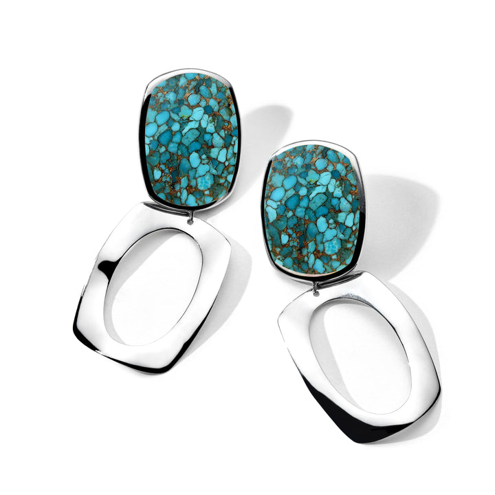Long Oval and Large Frame Post Earrings