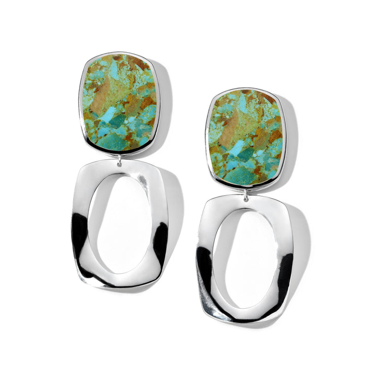 Long Oval and Large Frame Post Earrings