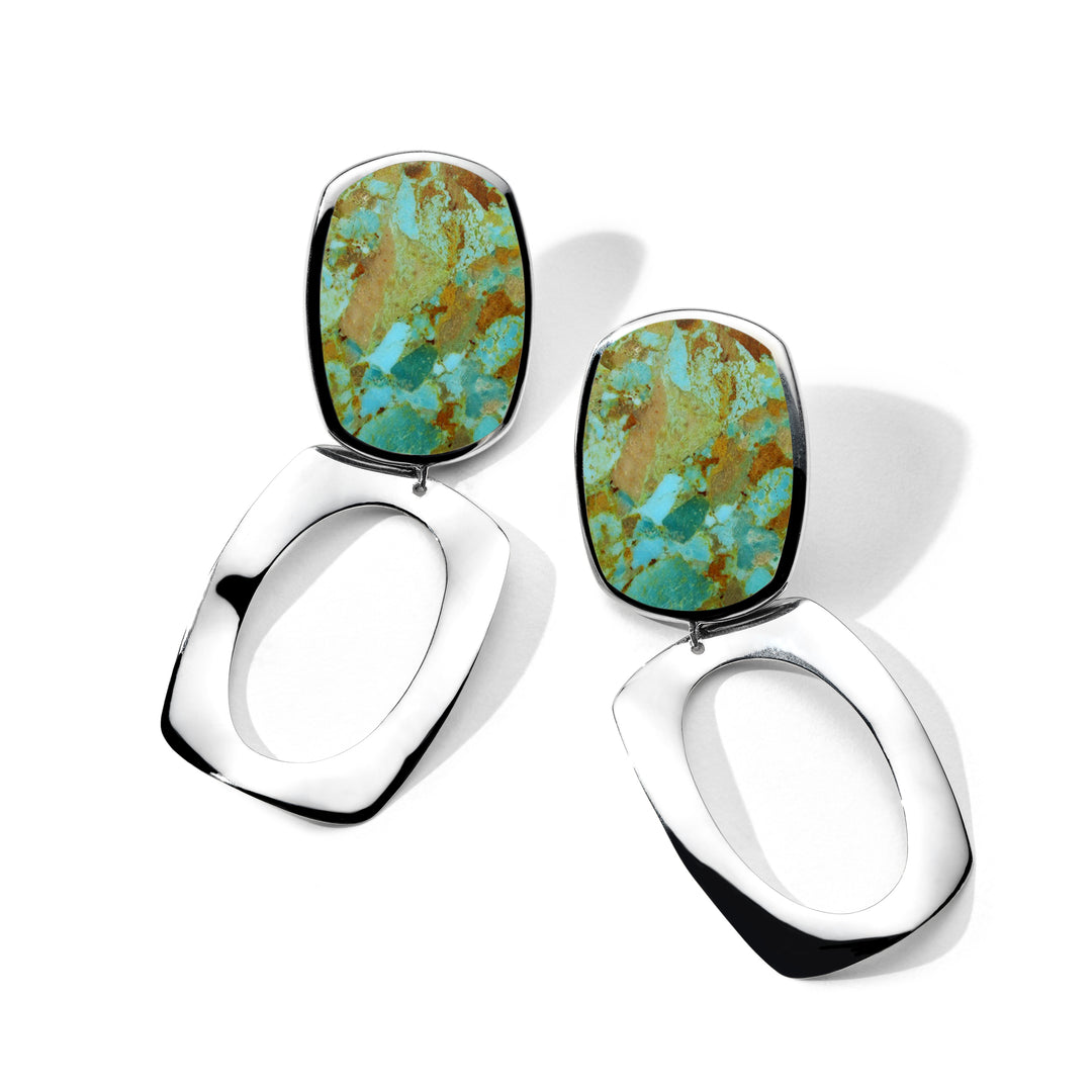 Long Oval and Large Frame Post Earrings