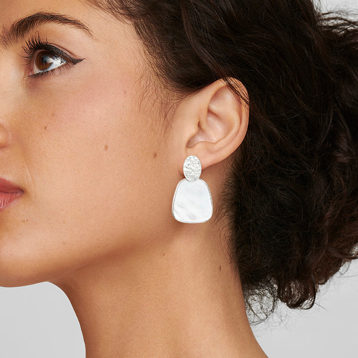 Crinkle Oval Post Earrings