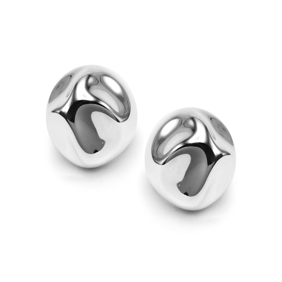 Sculpted Large Pinch Stud Omega Earrings