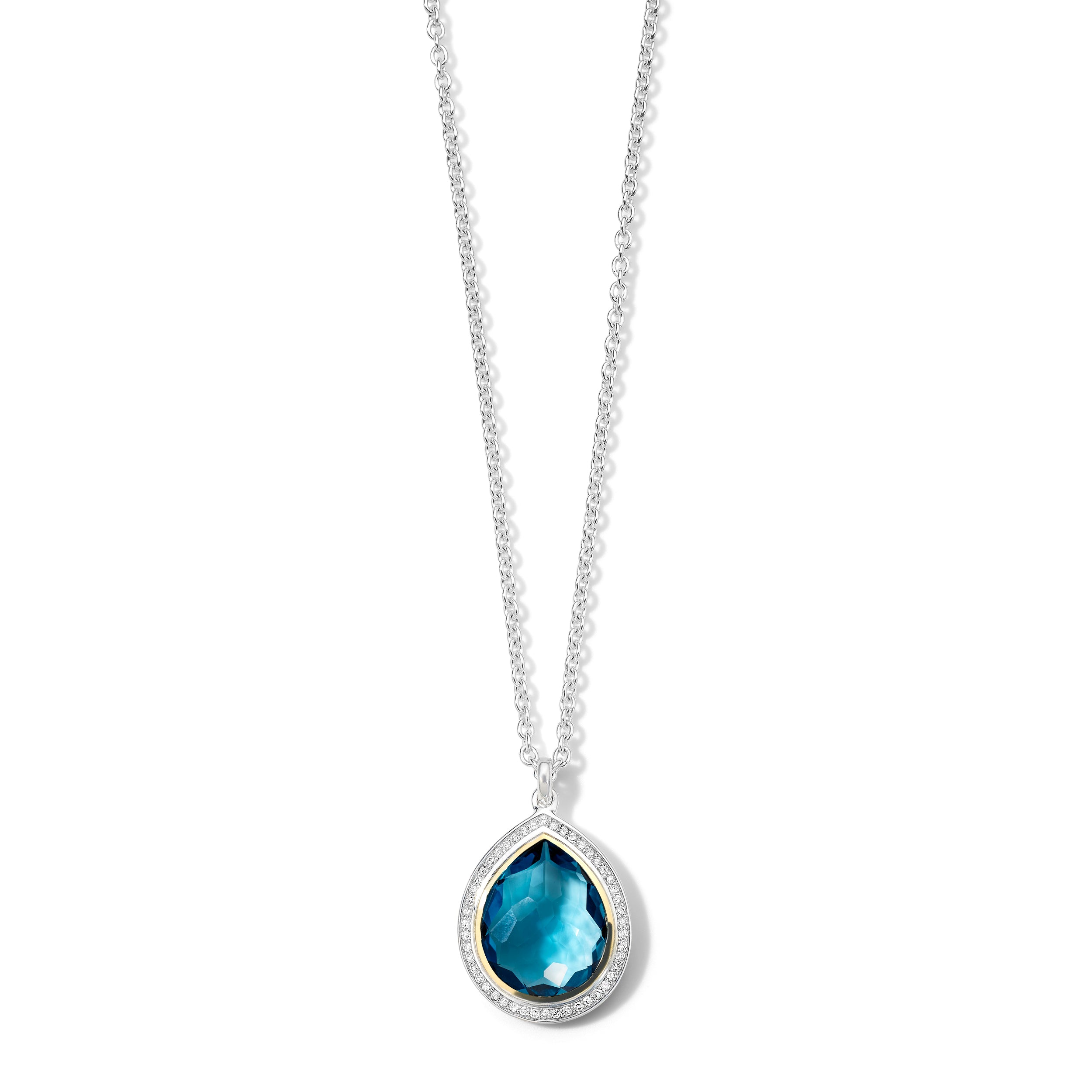 hacci 高品質ルビーインサファイア 925 & 18K Chimera Rock Candy® Teardrop Pendant Necklace in