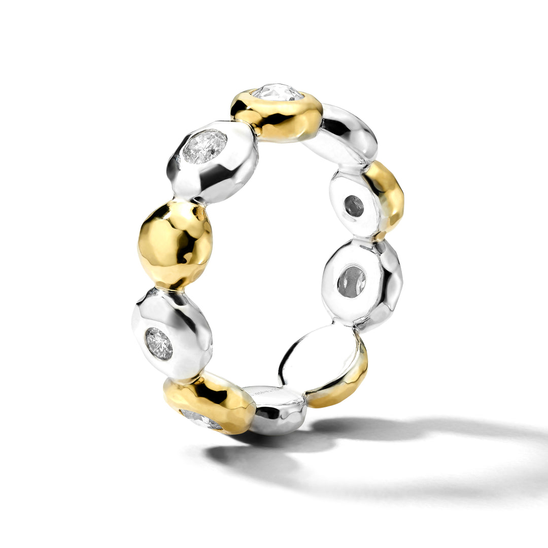 18K Gold 925 Silver Diamond Band Ring - Side Profile | IPPOLITA