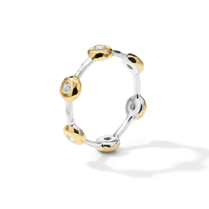 18K Gold Sterling Silver Paparazzi Band Ring with Diamonds - Side Angle | IPPOLITA