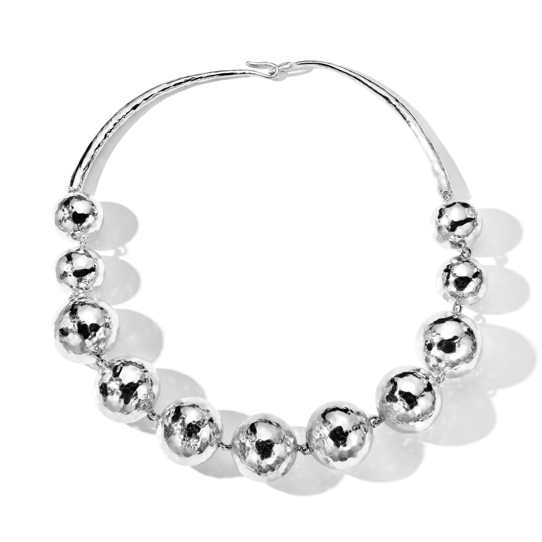 Hammered Ball Graduated Necklace