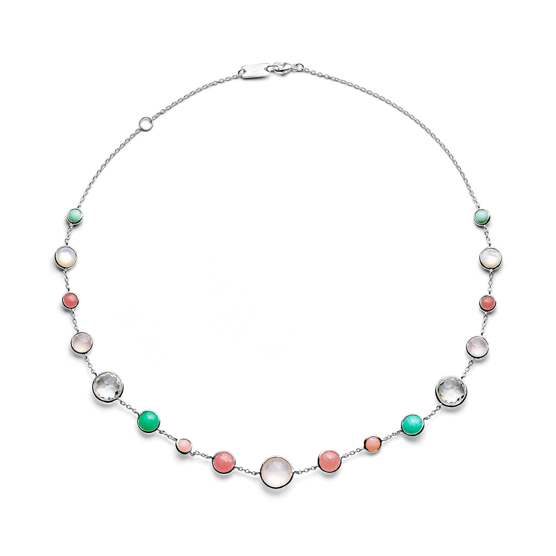 Bambina Multi-Stone 925 Silver Lollitini Short Necklace - Front View | IPPOLITA