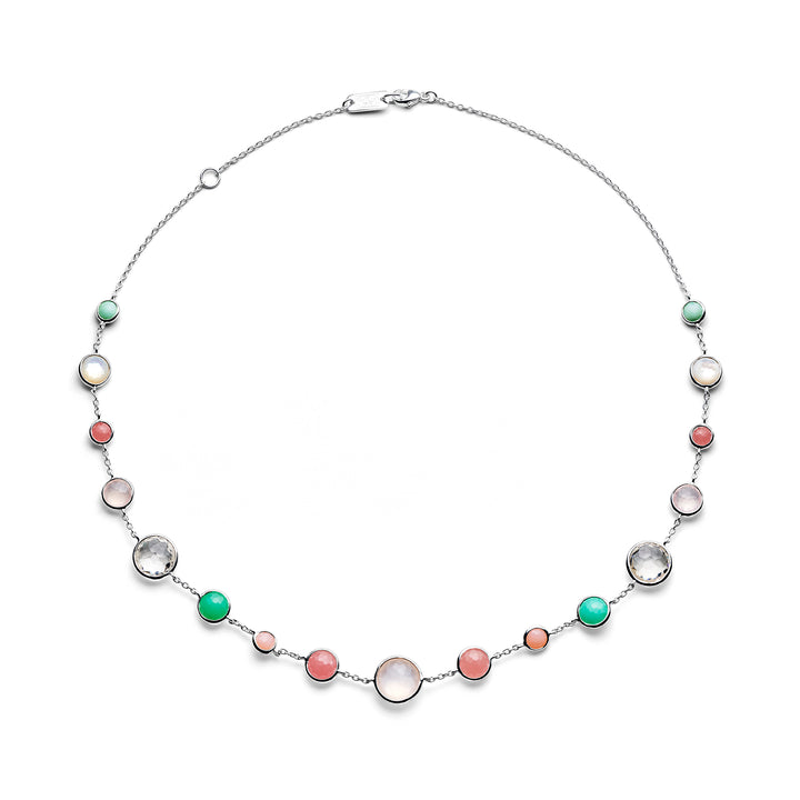 Bambina Multi-Stone 925 Silver Lollitini Short Necklace - Front View | IPPOLITA