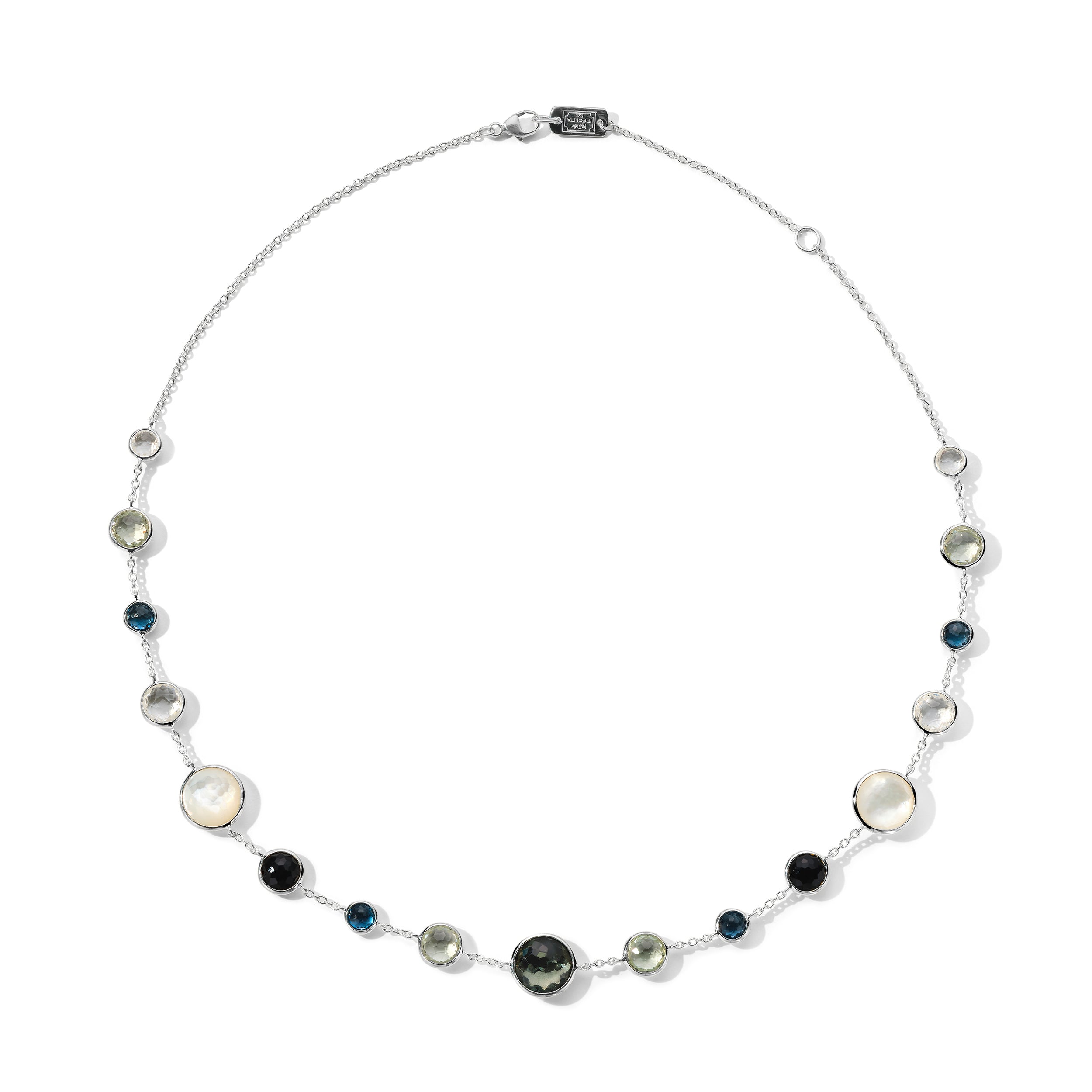 Short Lollitini Necklace in 18K Gold with Multi Stones 16