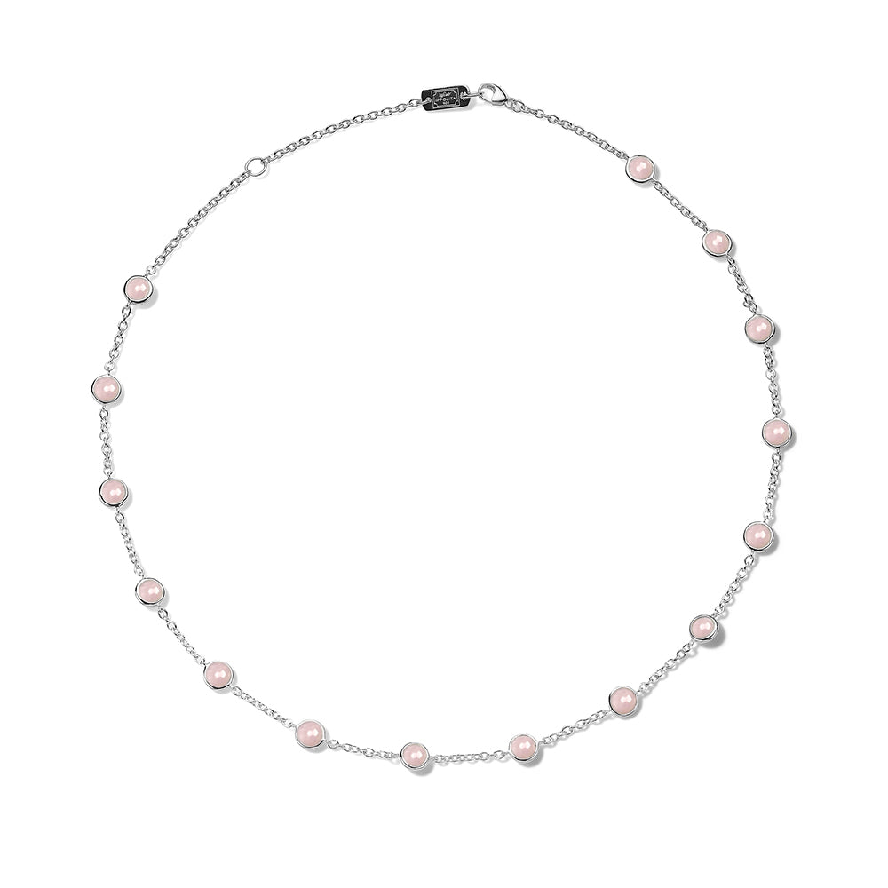 Rose Quartz & 925 Silver Lollipop Confetti Necklace - Front View | IPPOLITA