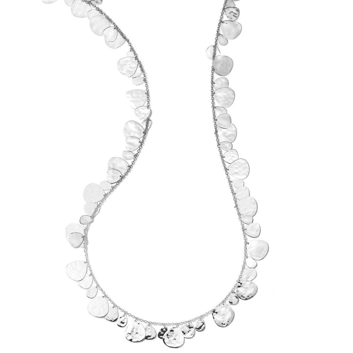 Silver 925 Crinkle Hammered Nomad Necklace - Full Length Front View | IPPOLITA
