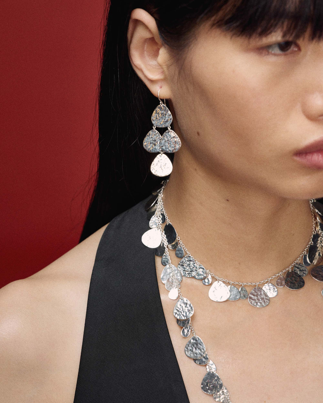 Crinkle Hammered Nomad Necklace