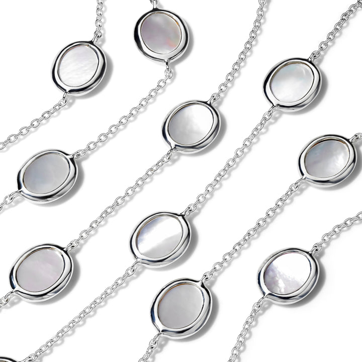 Mother-of-Pearl 925 Silver Long Confetti Necklace - Close-up Detail | IPPOLITA