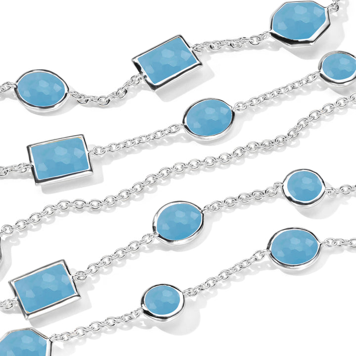 Dyed Blue Jade Rock Candy Station Necklace - Mixed-Cut Stone Detail, 925 Silver | IPPOLITA