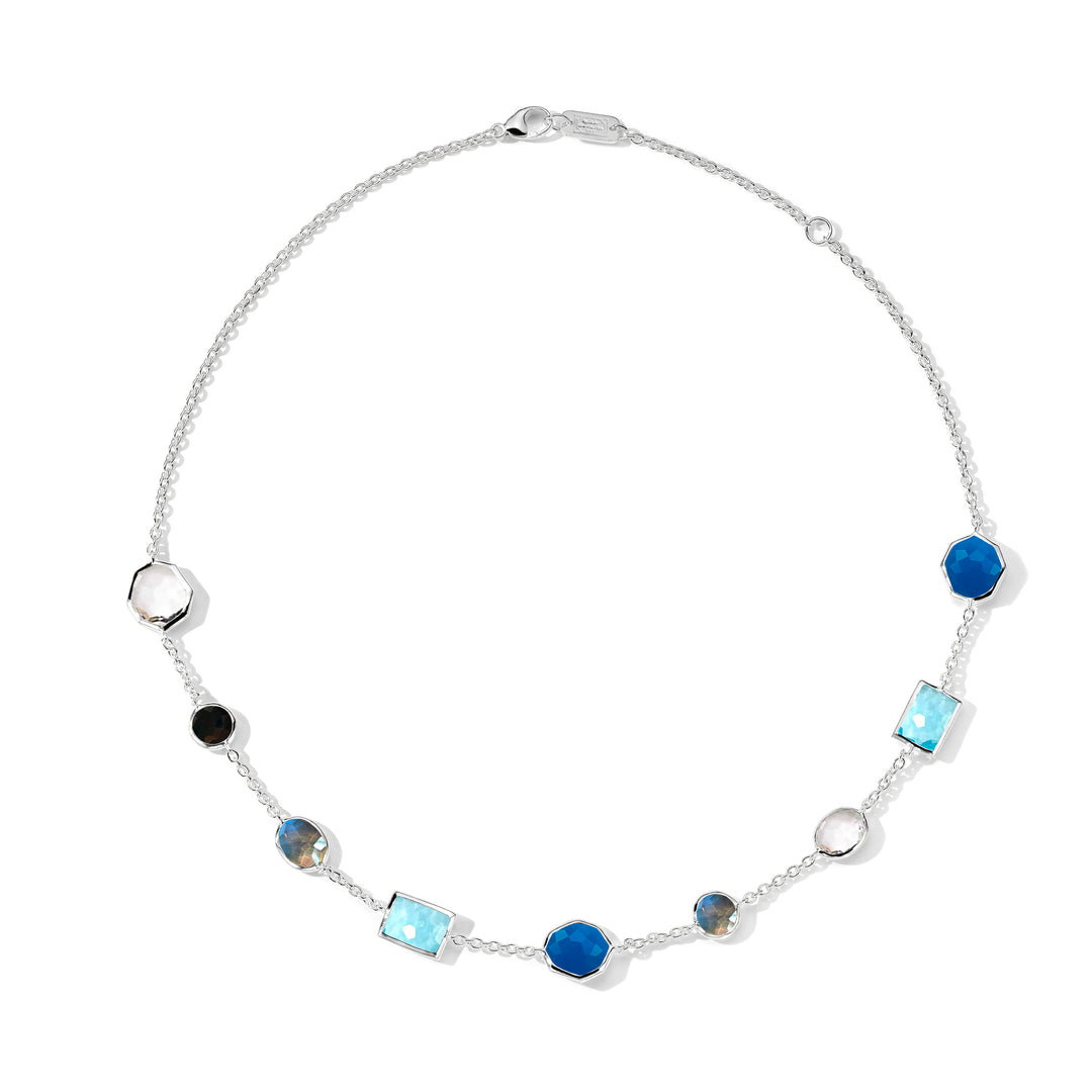 Short Mixed-Cut Station Necklace  16-18"