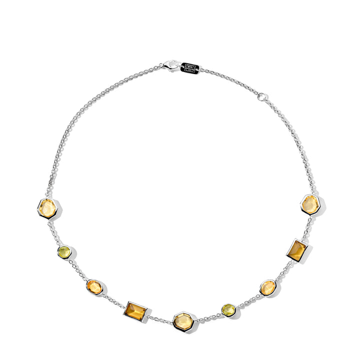 Short Mixed-Cut Station Necklace  16-18"