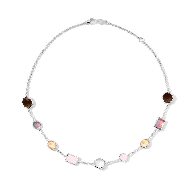 Short Mixed-Cut Station Necklace  16-18"