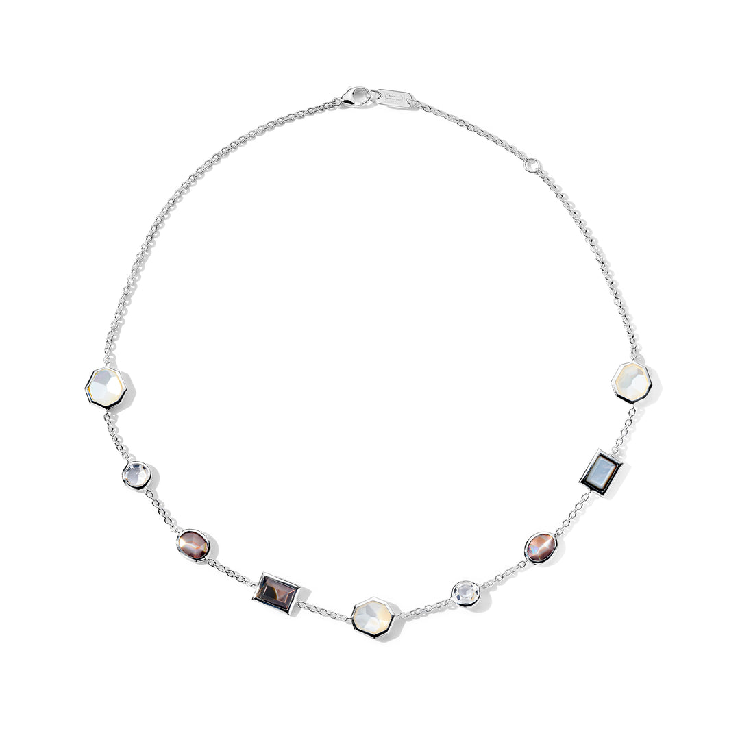 Short Mixed-Cut Station Necklace  16-18"