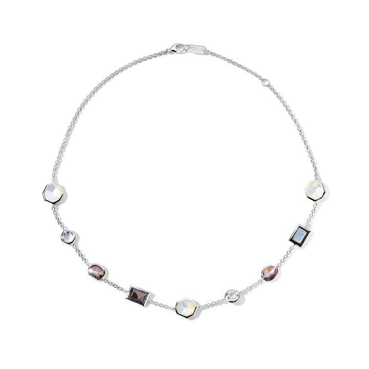 Short Mixed-Cut Station Necklace  16-18"