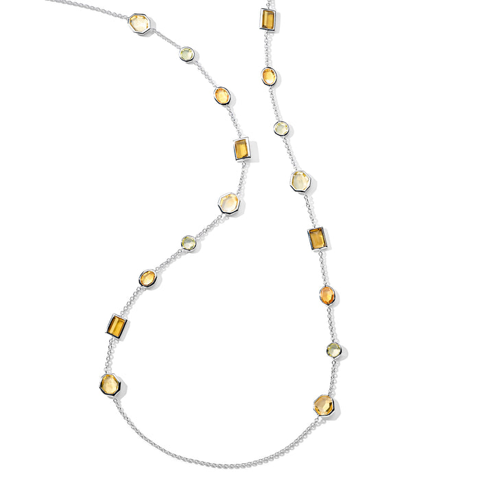 Long Mixed-Cut Station Necklace  36"