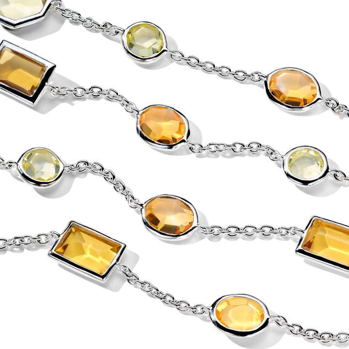 Long Mixed-Cut Station Necklace  36"