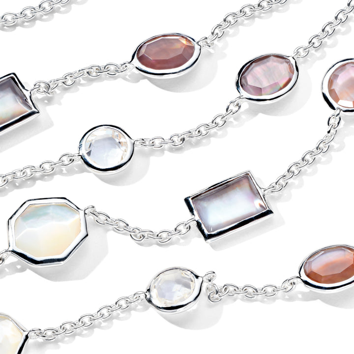 Long Mixed-Cut Station Necklace  36"