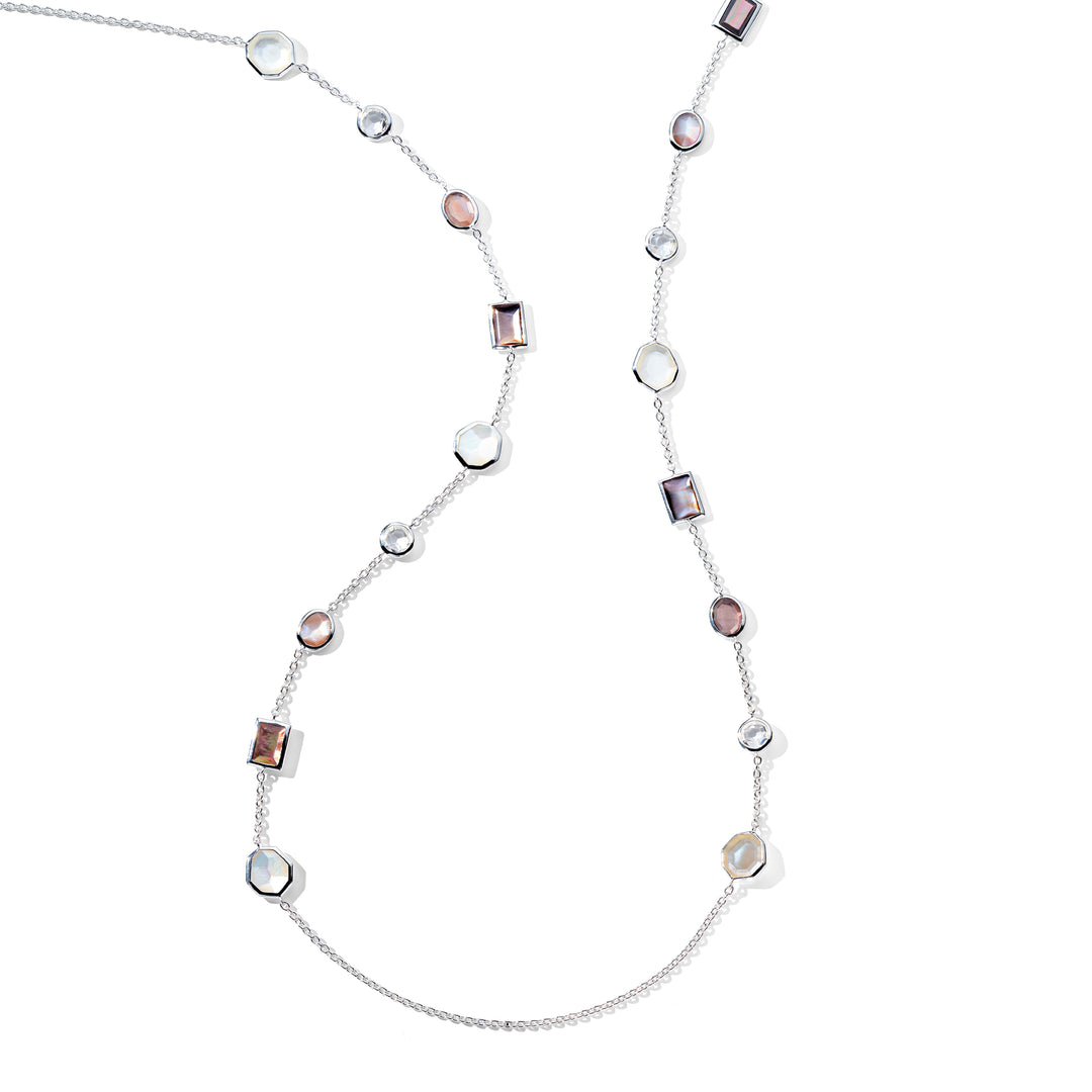 Long Mixed-Cut Station Necklace  36"
