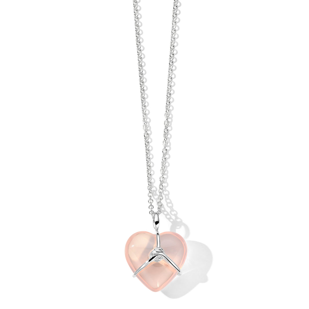 Wrapped Heart Pendant Necklace 30"