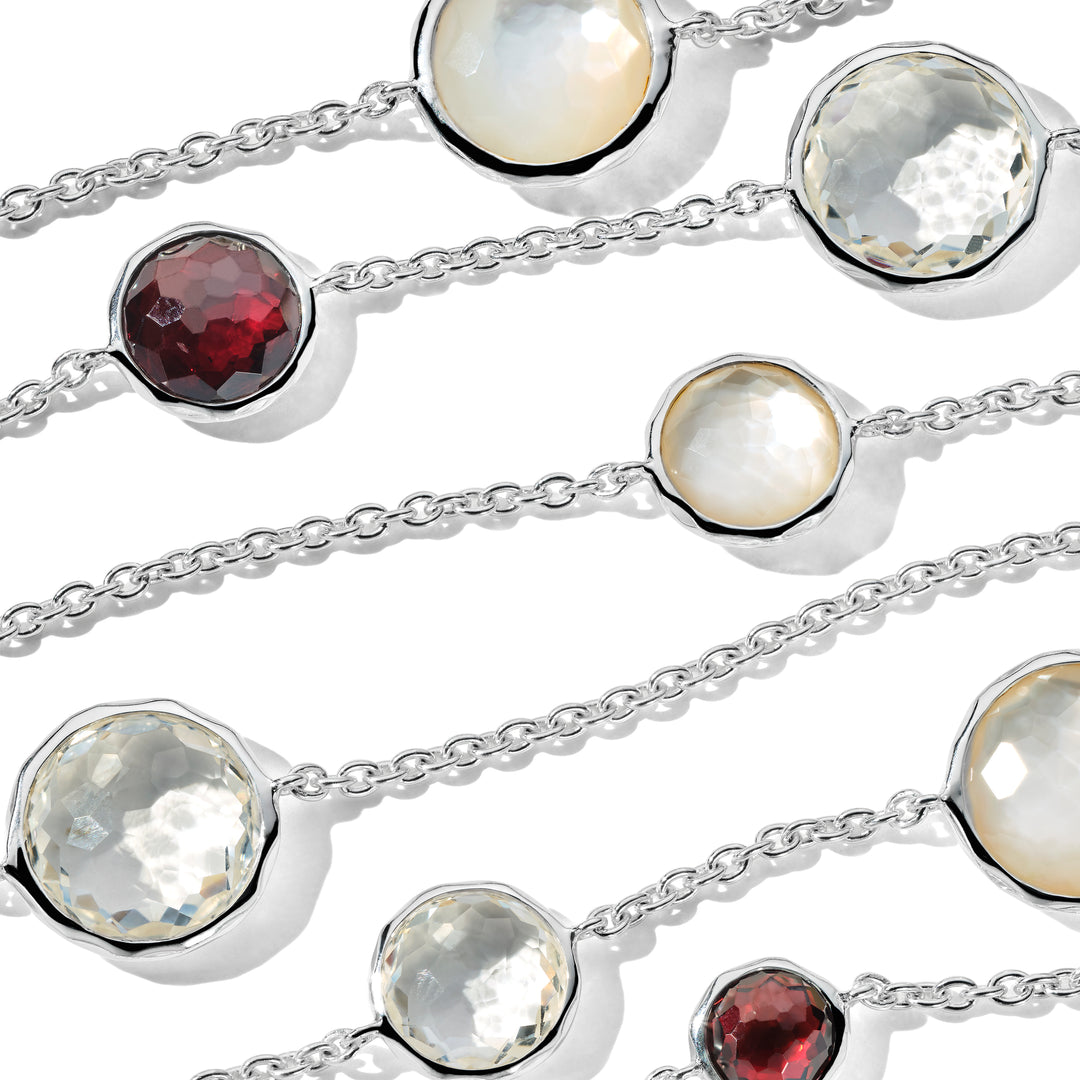 Mixed Multi-Stone Station Necklace