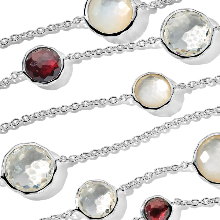 Mixed Multi-Stone Station Necklace