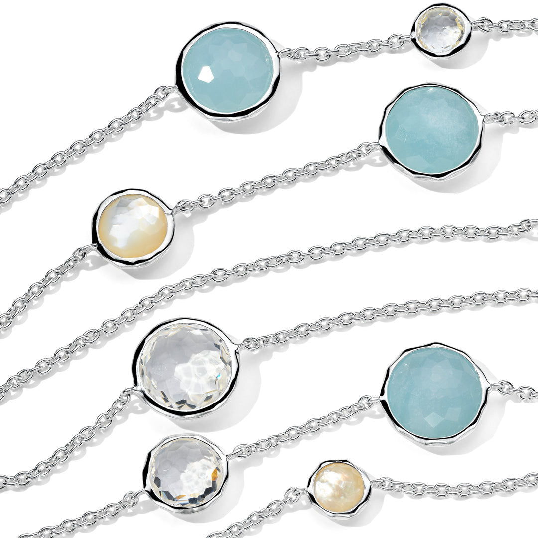 Mixed Multi-Stone Station Necklace