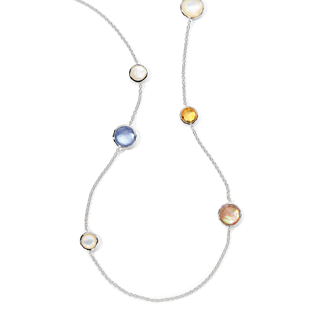 Mixed Multi-Stone Station Necklace