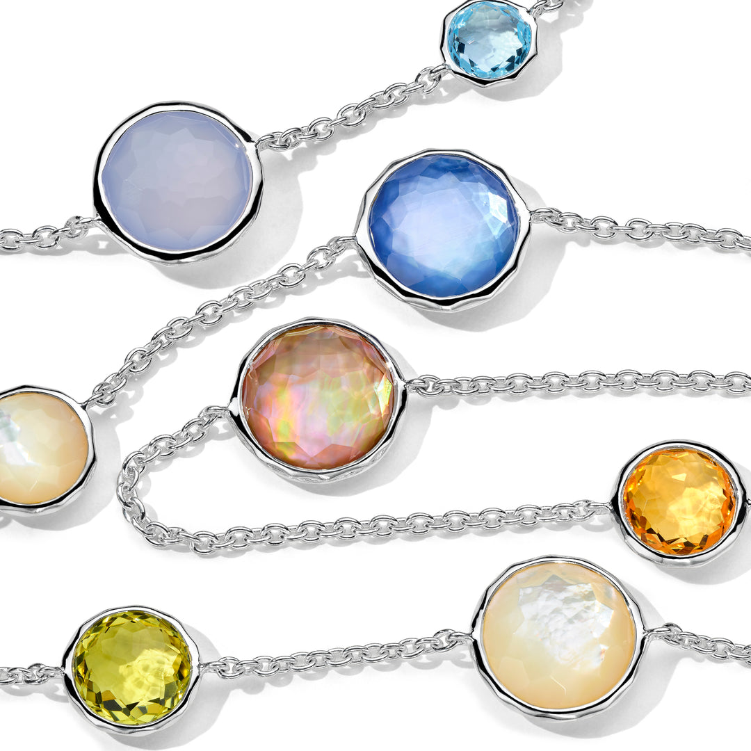 Mixed Multi-Stone Station Necklace