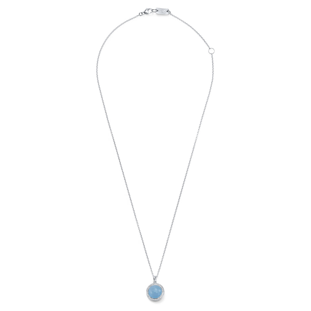 Light Blue Jade Lollipop Mini Pendant Necklace in 925 Silver - Full Length View | IPPOLITA