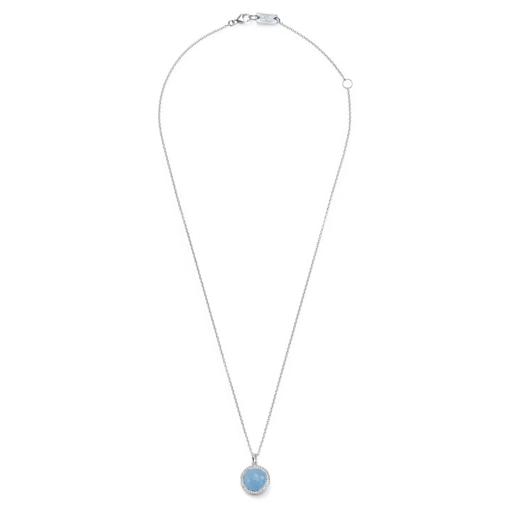 Light Blue Jade Lollipop Mini Pendant Necklace in 925 Silver - Full Length View | IPPOLITA