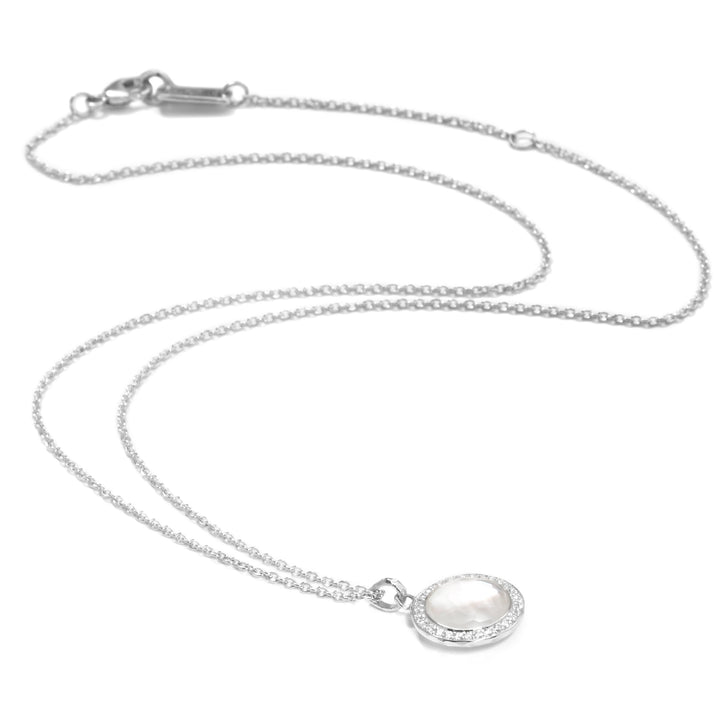 Mother-of-Pearl 925 Silver Mini Pendant Necklace - Clasp and Chain Detail | IPPOLITA