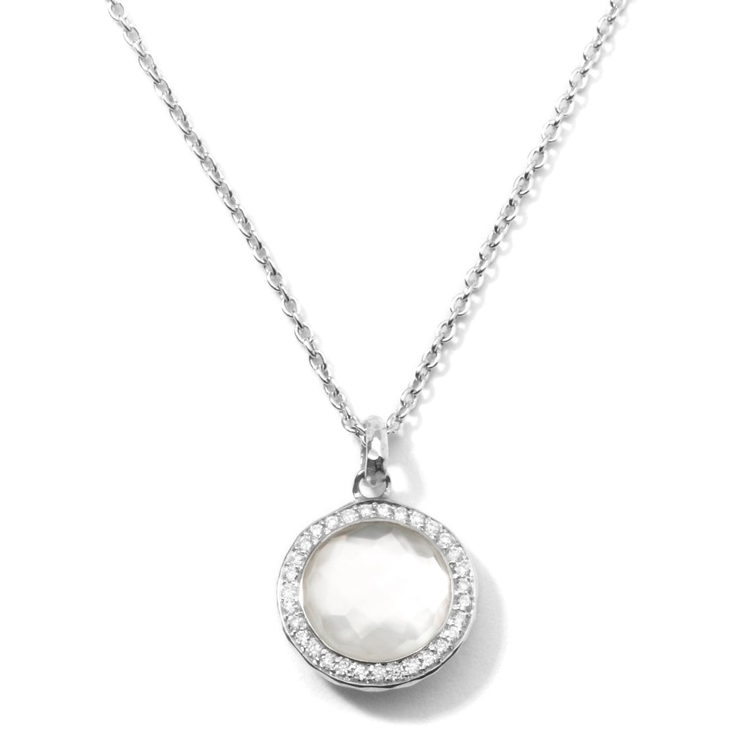 Mother-of-Pearl 925 Silver Lollipop Mini Pendant Necklace - Front View | IPPOLITA