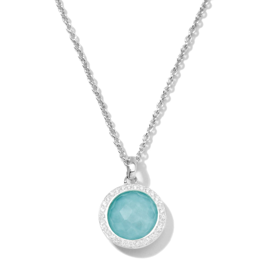 Turquoise Sterling Silver Mini Pendant Necklace - Front View | IPPOLITA