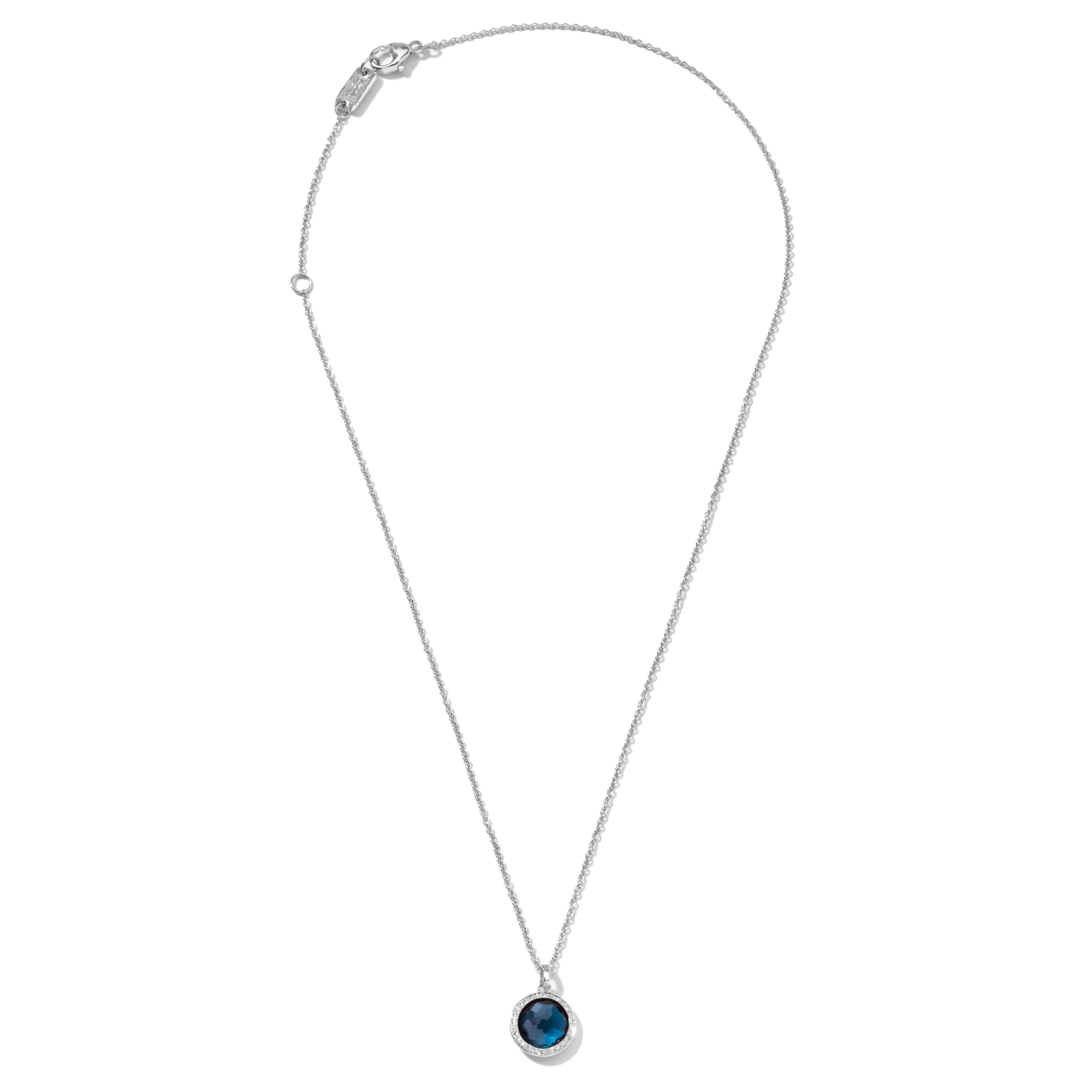 Mini Pendant Necklace in Sterling Silver with Diamonds