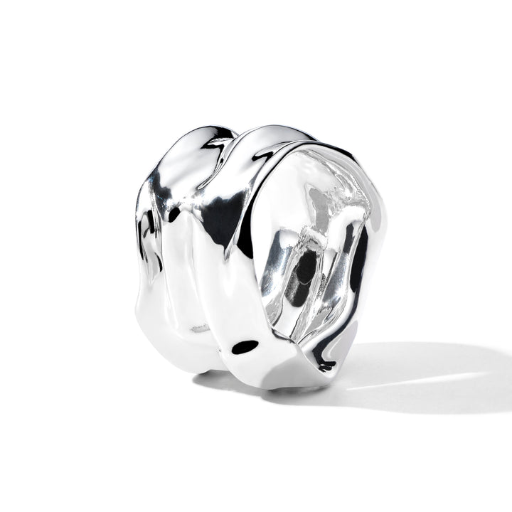 925 Sterling Silver Crush Ring - Angled Side View | IPPOLITA