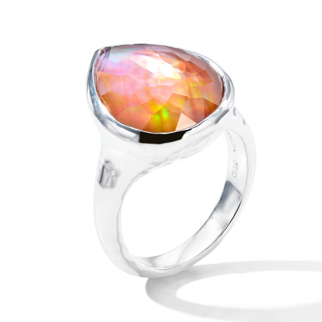 Brown Shell Sterling Silver Rock Candy Teardrop Ring - Top View | IPPOLITA